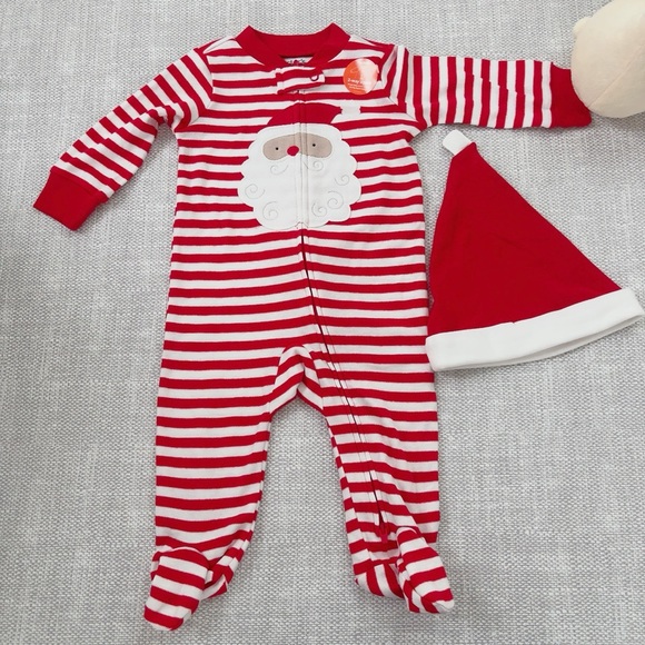 Carter’s just one you Santa striped baby sleep n’ play - Picture 6 of 6